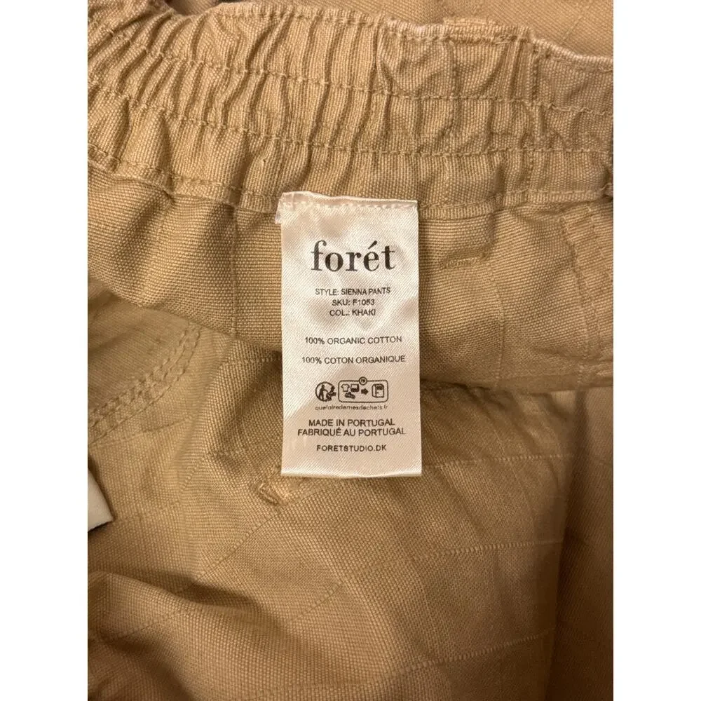 Foret Studio Sienna Work Wear Pants Small Mens Khaki Organic Cotton Ripstop